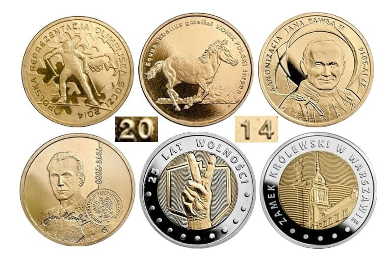 Komplet monet 2 i 5 zł z roku 2014
