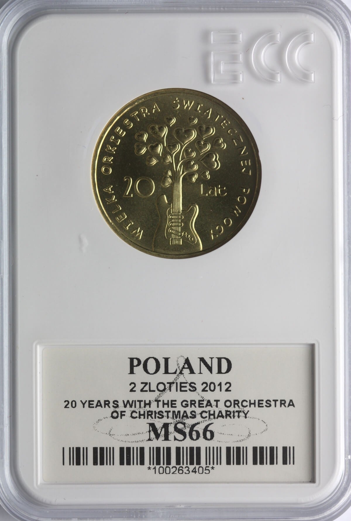 2 zł GN, Wielka Orkiestra Świątecznej Pomocy - 20 lat, GCN MS66